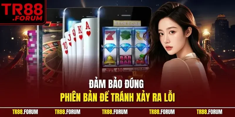 Đảm bảo đúng phiên bản để tránh xảy ra lỗi